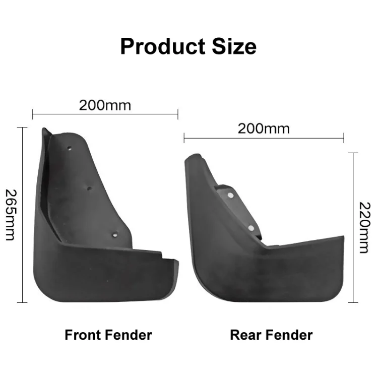 CAR2654_2.webp For Ford Ecosport 2013-2017 4pcs/Set Car Auto Soft Plastic Splash Flaps Fender Guard - Image 3