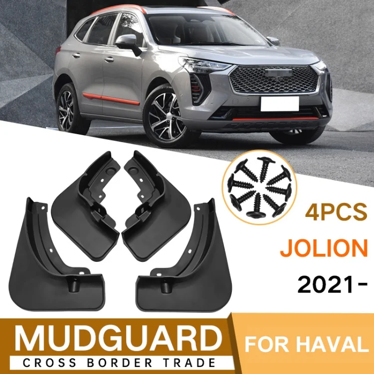 CAR2683_1.webp For Haval Jolion 2021 4pcs/Set Car Auto Soft Plastic Splash Flaps Fender Guard - Image 2