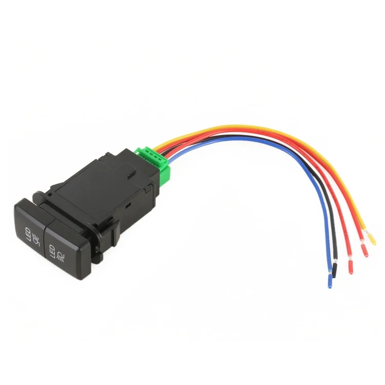TS-201 For Toyota Car Blue-green Light Large Fog Light Dual Control Switch with Lock