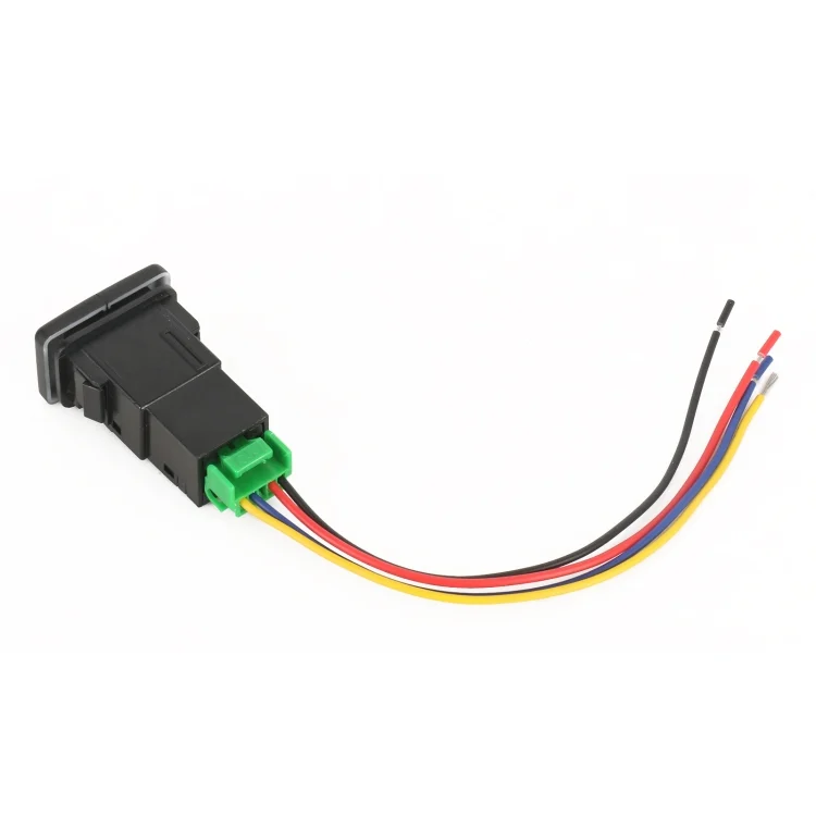 CAR2777_1.webp TS-202 For Toyota Blue-green Light Car Small Dual Control Switch with Lock - Image 2