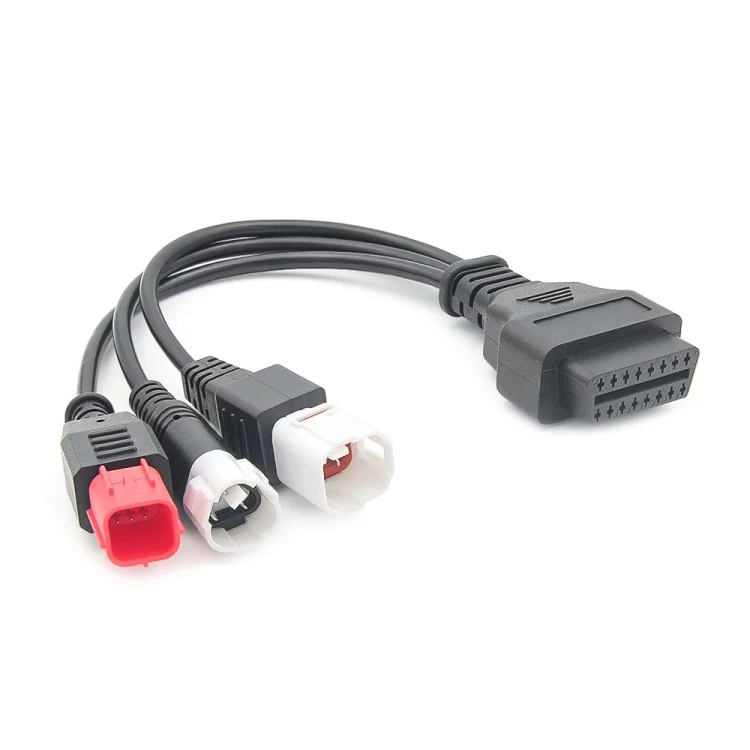CAR2783R_2.webp For Honda / Yamaha 3 in 1 OBDII Female to 3 Pin+4 Pin+6 Pin Motorcycle Connector Cable - Image 4