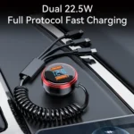 BW13 67.5W 3 in 1 Charging Cable & Dual USB Port Car Charger - Image 5