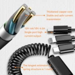 BW15 110W 3 in 1 Charging Cable & Dual USB Port Car Charger - Image 3