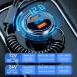 BW15 110W 3 in 1 Charging Cable & Dual USB Port Car Charger - Image 7