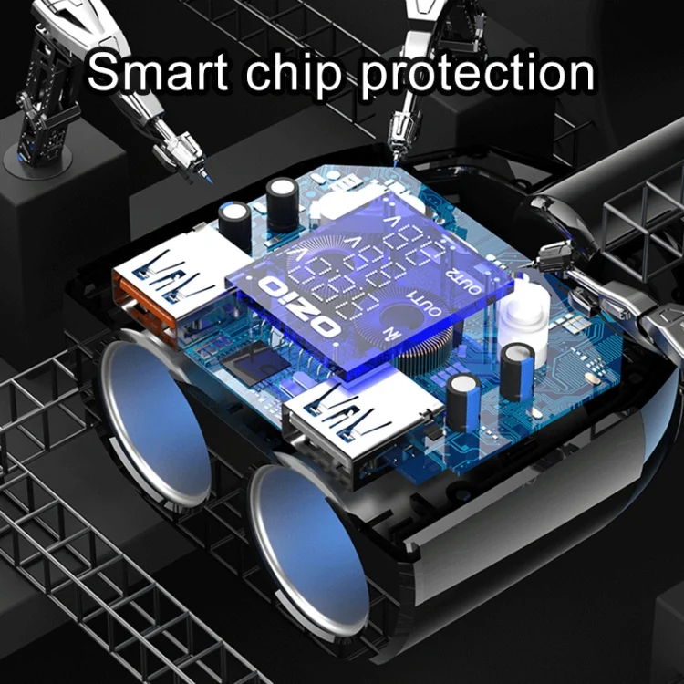 CAR2797_3.webp Ozio CL48TC 66W PD 20W + USB Dual Port Multi-function Car Charger with Dual Cigarette Lighters - Image 4