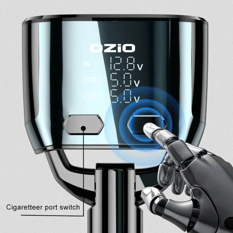 CAR2797_5.webp Ozio CL48TC 66W PD 20W + USB Dual Port Multi-function Car Charger with Dual Cigarette Lighters - Image 6