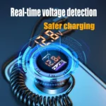 Ozio HX06 151W Type-C + USB Dual Port Car Charger with 3 in 1 Spring Data Cable - Image 5