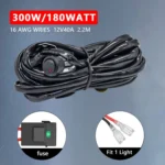 D0034 Off-road Vehicle 300W Round Waterproof Switch Light Wiring Harness - Image 2