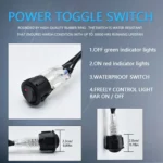 D0034 Off-road Vehicle 300W Round Waterproof Switch Light Wiring Harness - Image 3