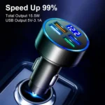 3.1A 4 in 1 Digital Display Car Charger with Voltmeter - Image 7
