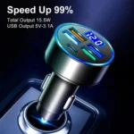 3.1A 5 in 1 Digital Display Car Charger with Voltmeter - Image 6