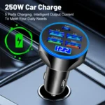 WGS-G37 5 in 1 Digital Display Super Fast Charging Car Charger with Voltmeter - Image 7