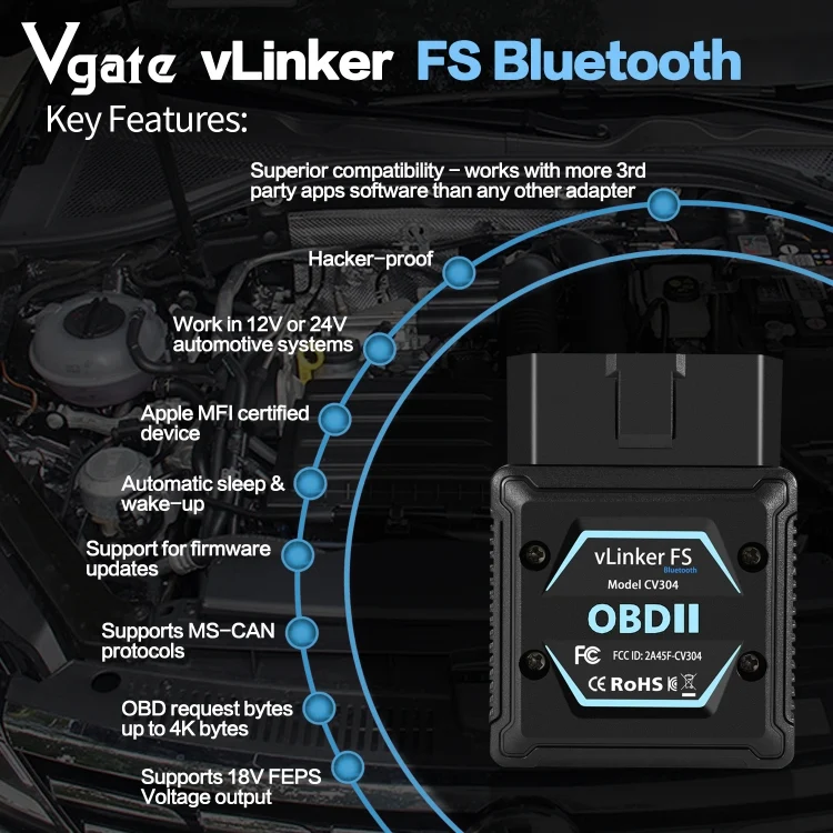 CAR2948_6.webp Vgate OBD2 Bluetooth Diagnostic Tool - Image 7