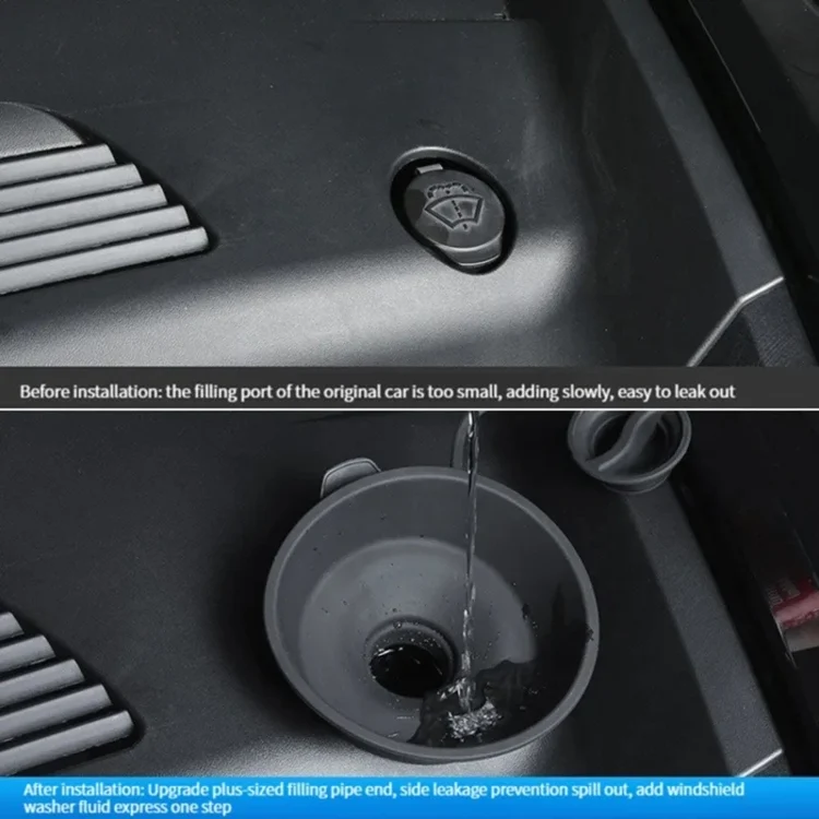 CAR3032_6.webp For Tesla Model 3 / Y Car Hood Wiper Water Protection Funnel Glass Water Filling Port Funnel - Image 7