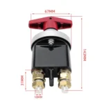 300A High Current Silver-plated Copper 12V-36V Battery Cut Off Switch with Red Handle Isolator - Image 5