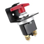 300A High Current Silver-plated Copper 12V-36V Battery Cut Off Switch with Red Handle Isolator & Lock-Out Plate - Image 2