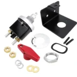 300A High Current Silver-plated Copper 12V-36V Battery Cut Off Switch with Red Handle Isolator & Lock-Out Plate - Image 4