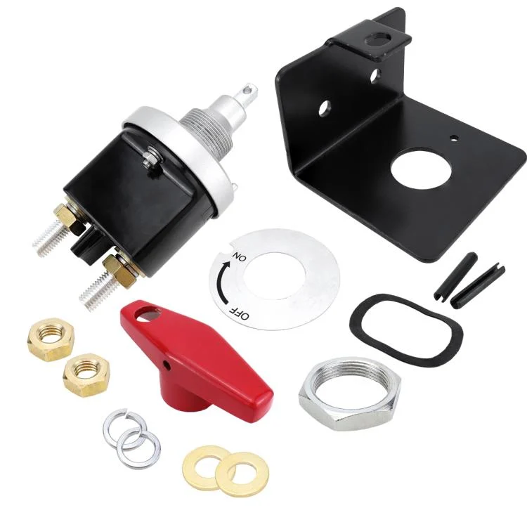CAR4725_3.webp 300A High Current Silver-plated Copper 12V-36V Battery Cut Off Switch with Red Handle Isolator & Lock-Out Plate - Image 4