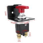 300A High Current Silver-plated Copper 12V-36V Battery Cut Off Switch with Red Handle Isolator & Lock-Out Plate - Image 6