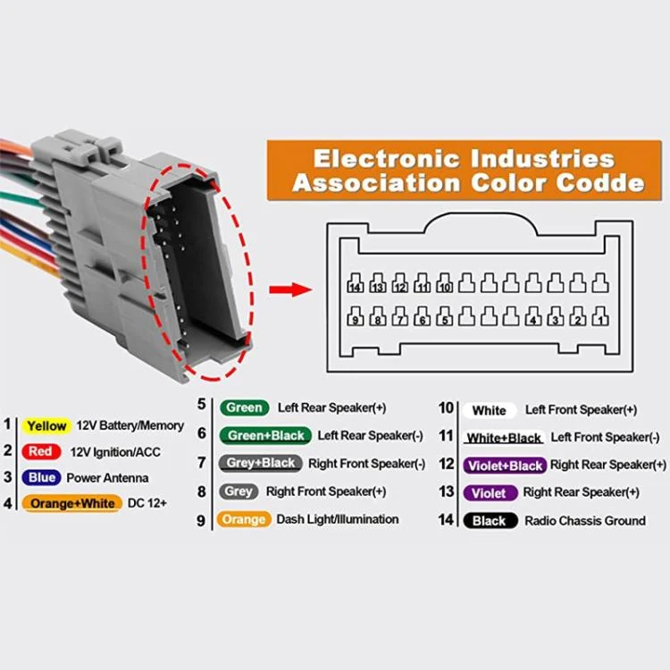 CAR4762_5.webp Car Stereo Radio Wiring Pigtail Harness for Chevrolet / Chrysler / GMC / Buick,  GMC Power Cable + ACC + Antenna Adapter - Image 6