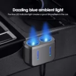 SHUNWEI SD-1904 Dual Socket Car Cigarette Lighter Splitter with USB Charger - Image 2