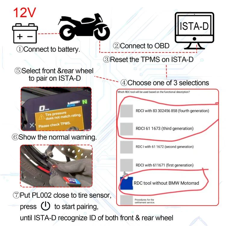 CAR4785B_6.webp WOYO PL002 Tire Pressure Sensor Activation Tool For BMW Motorcycle - Image 7