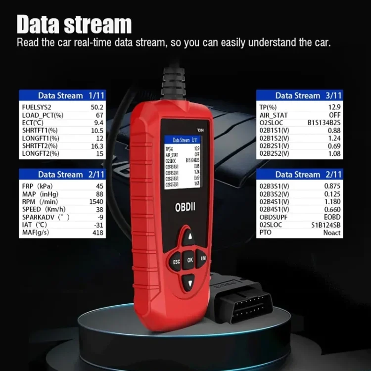 CAR7412_9.webp V314 Car OBD Diagnostic Instrument Fault Clear Code Reader - Image 10