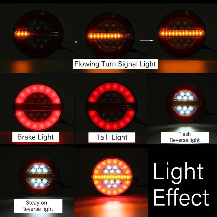CAR9732_5.webp 4 inch 24V Truck LED Flowing Water Taillight - Image 6
