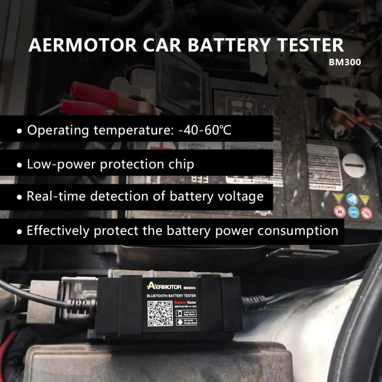 CAR9857_4.webp AERMOTOR BM300 Bluetooth 12V Car Battery Tester Battery Analyzer - Image 5