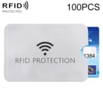 100pcs Aluminum Foil Anti Theft RFID Blocking Sleeve Card Protector, Size: 9.1*6.3cm