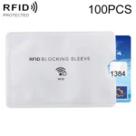 100pcs Aluminum Foil Anti Theft RFID Blocking Sleeve Card Protector, Size: 9.1*6.3cm