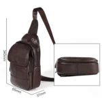 6023 Casual Litchi Texture Soft Face Full-grain Cowhide One Shoulder Crossbody Bag for Men - Image 4