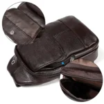 6023 Casual Litchi Texture Soft Face Full-grain Cowhide One Shoulder Crossbody Bag for Men - Image 5