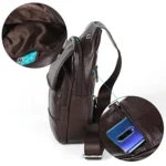 6023 Casual Litchi Texture Soft Face Full-grain Cowhide One Shoulder Crossbody Bag for Men - Image 6