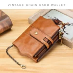 LT3539 Cowhide Leather Zipper Buckle Anti-magnetic RFID Wallet Clutch Bag for Men, with Card Slots & Shoulder Strap - Image 11