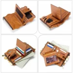 LT3539 Cowhide Leather Zipper Buckle Anti-magnetic RFID Wallet Clutch Bag for Men, with Card Slots & Shoulder Strap - Image 3