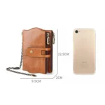 LT3539 Cowhide Leather Zipper Buckle Anti-magnetic RFID Wallet Clutch Bag for Men, with Card Slots & Shoulder Strap - Image 4