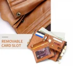 LT3539 Cowhide Leather Zipper Buckle Anti-magnetic RFID Wallet Clutch Bag for Men, with Card Slots & Shoulder Strap - Image 7