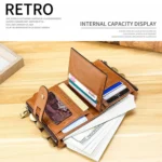 LT3539 Cowhide Leather Zipper Buckle Anti-magnetic RFID Wallet Clutch Bag for Men, with Card Slots & Shoulder Strap - Image 10