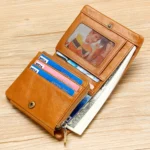 TP-191 Oil Wax Leather Multi-functional RFID Three-fold Wallet - Image 3
