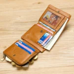 TP-191 Oil Wax Leather Multi-functional RFID Three-fold Wallet - Image 4