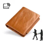 TP-191 Oil Wax Leather Multi-functional RFID Three-fold Wallet - Image 6