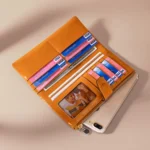 TP-189 Oilskin Leather Multi-functional Zipper RFID Leather Wallet - Image 4