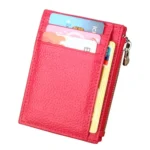 Cowhide Leather Solid Color Zipper Card Holder Wallet RFID Blocking Coin Purse Card Bag Protect Case, Size: 11*8*1.5cm - Image 2