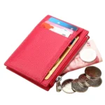 Cowhide Leather Solid Color Zipper Card Holder Wallet RFID Blocking Coin Purse Card Bag Protect Case, Size: 11*8*1.5cm - Image 5