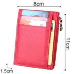 Cowhide Leather Solid Color Zipper Card Holder Wallet RFID Blocking Coin Purse Card Bag Protect Case, Size: 11*8*1.5cm - Image 6