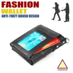 3529 Retro Crazy Horse Texture Double Zipper Anti-magnetic RFID Wallet for Man with Card Slots - Image 8