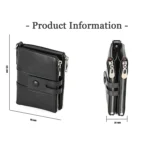 LT3529 Retro Crazy Horse Texture Double Zipper Anti-magnetic RFID Chain Wallet with Card Slots - Image 6