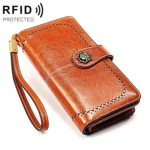 3556 Large Capacity Long Multi-function Anti-magnetic RFID Wallet Clutch for Ladies with Card Slots