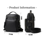 6028 Multifunctional Fashion Top-grain Leather Messenger Bag Casual Men Shoulder Bag - Image 4